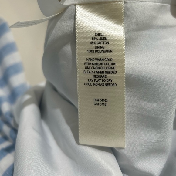 Eliza J Stripe Sleeveless Linen Cotton Shift Sheath Midi Dress Size 8 - Picture 8 of 9